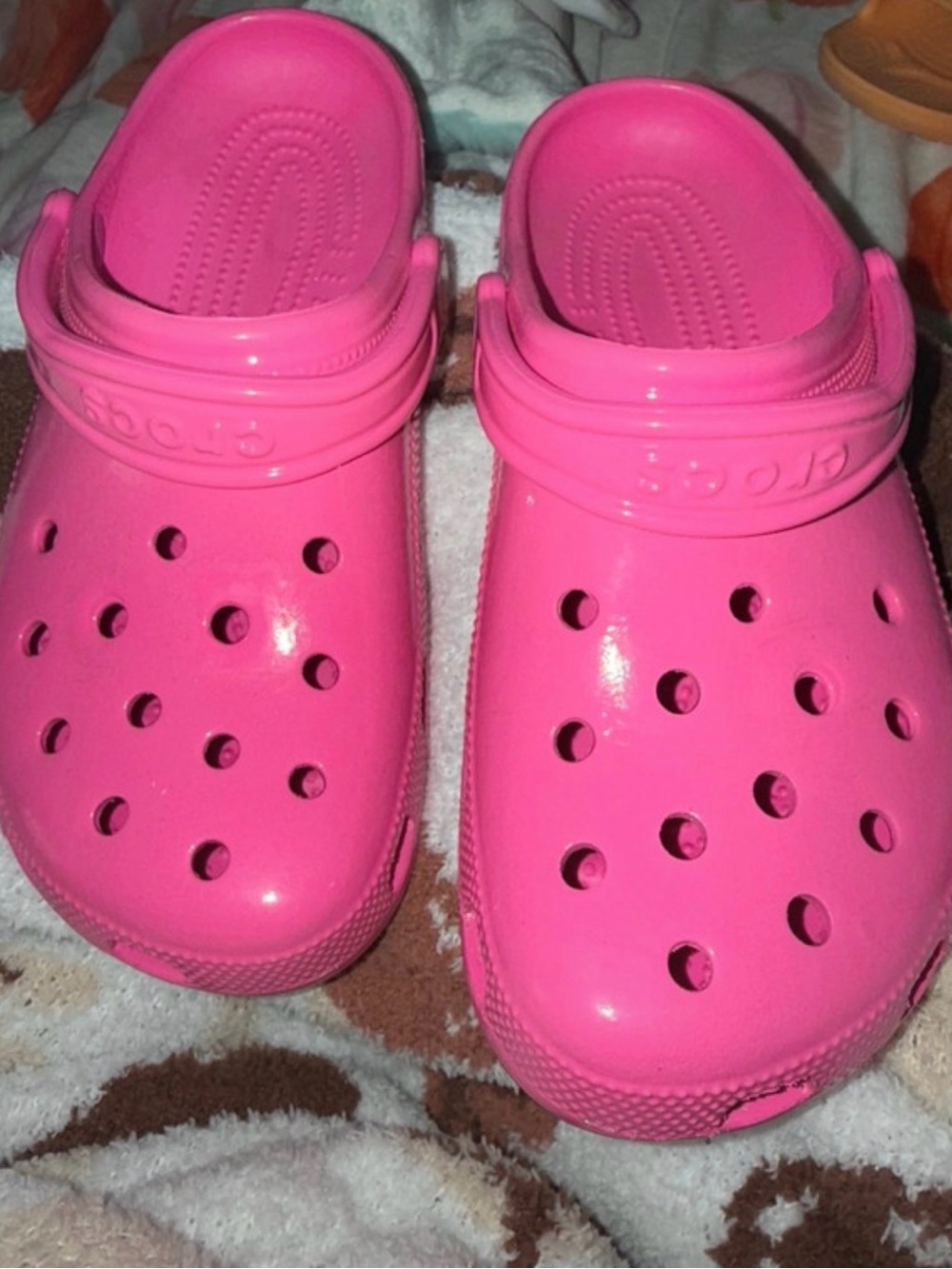Pink crocs
